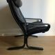 LOUNGE ARMCHAIR SIESTA BLACK LEATHER BY INGMAR RELLING FOR WESTNOFA