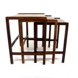 Set of 3 Scandinavian nesting tables in rosewood, Sweden, 1960.