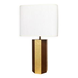 Lampe La Luco finition vernis noyer & or jaune
