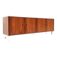 Vintage rosewood low sideboard with four doors from the 1960s