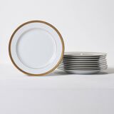 SET OF 10 PORCELAIN DESSERT PLATES, CHRISTOFLE, 1960s