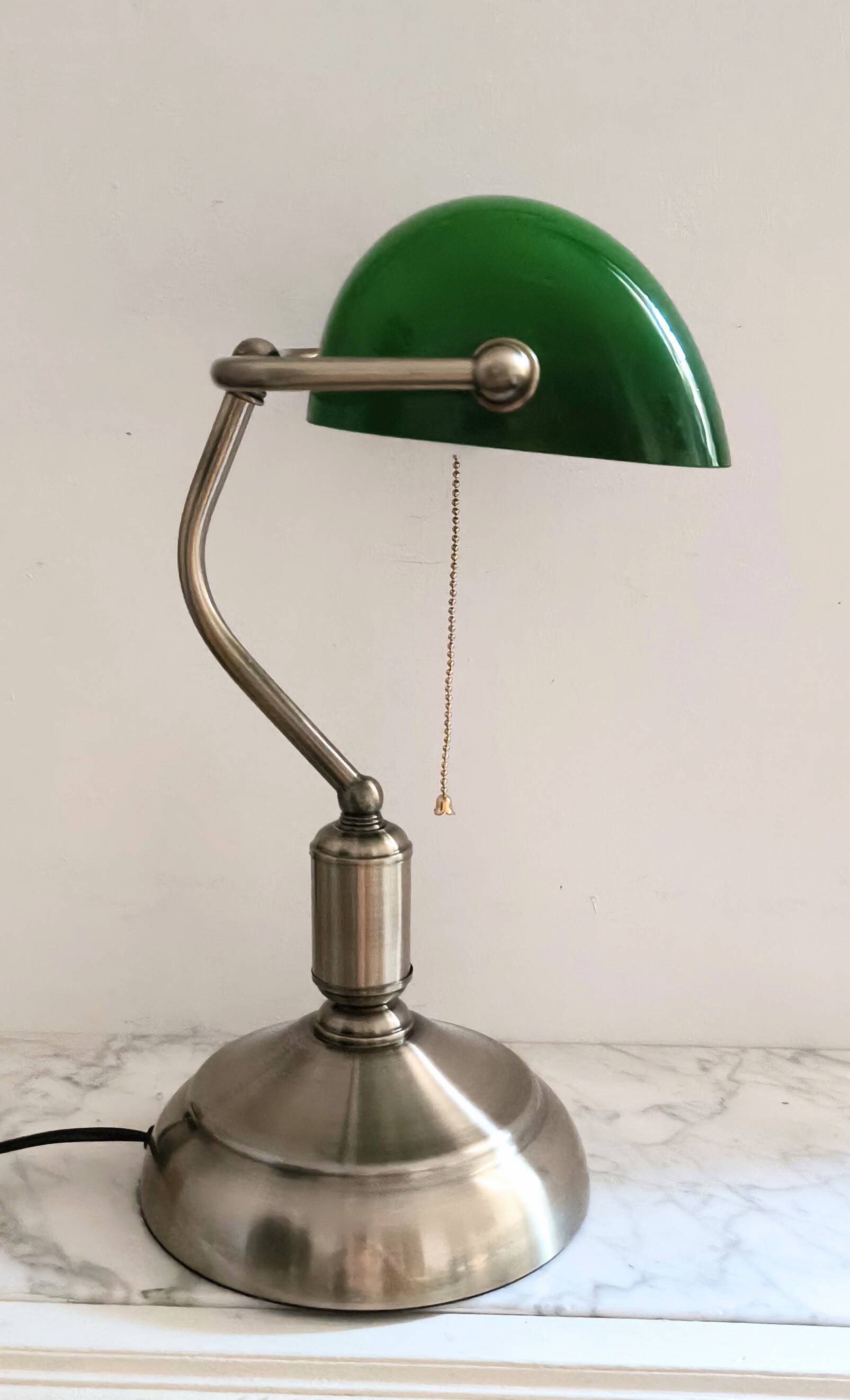 Bank lamp in opal green color años 80