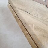 Travertine and marble coffee table