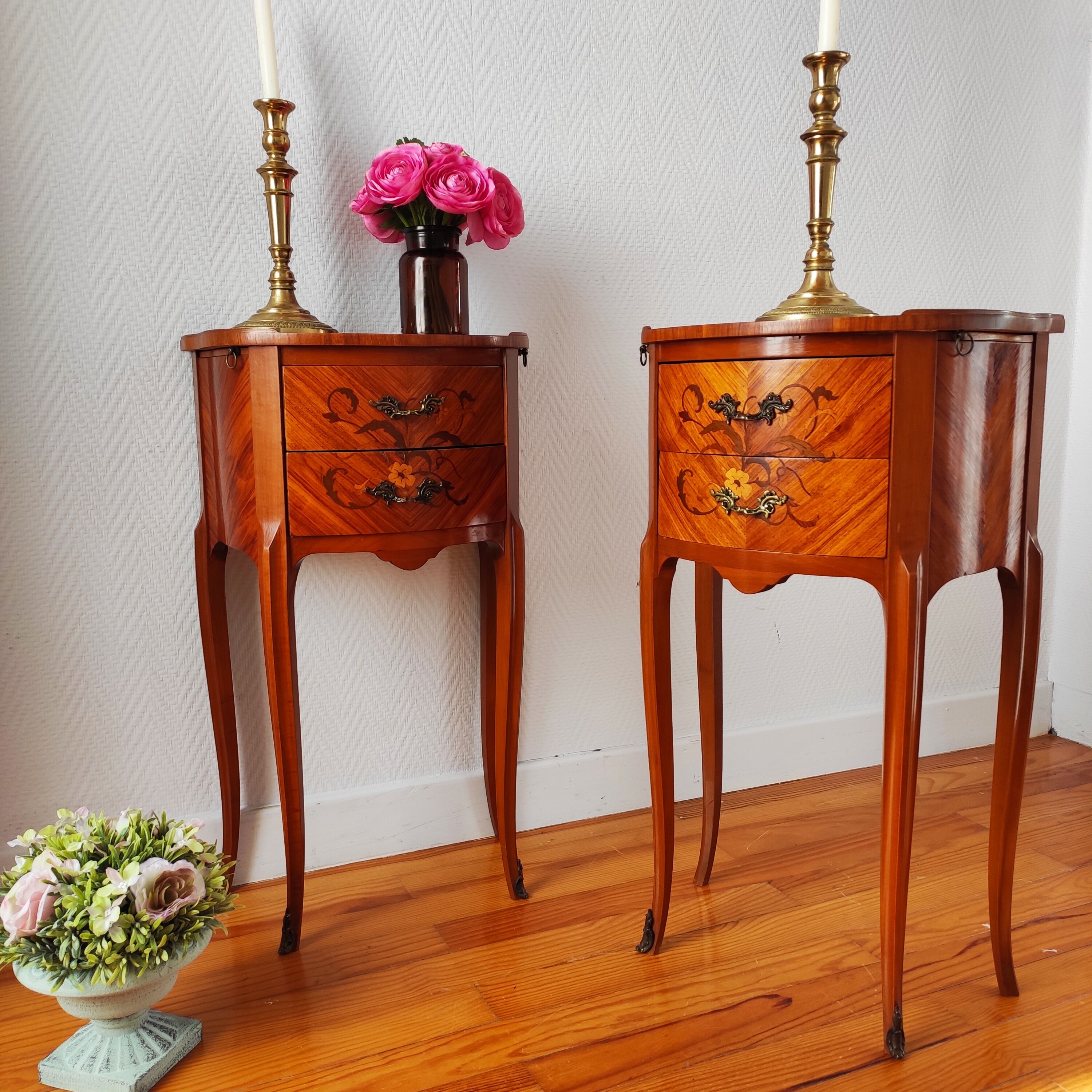 Pair of Louis XV style bedside tables