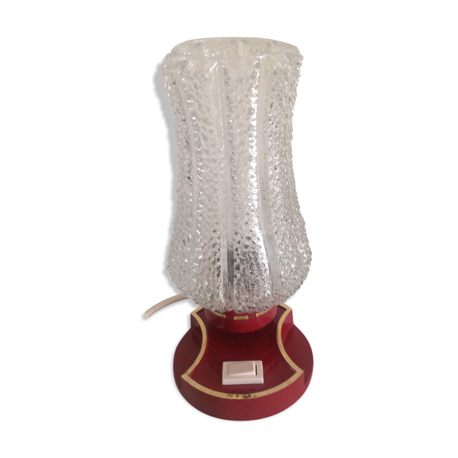 Vintage bedside lamp, tulip glass, 60s-70s