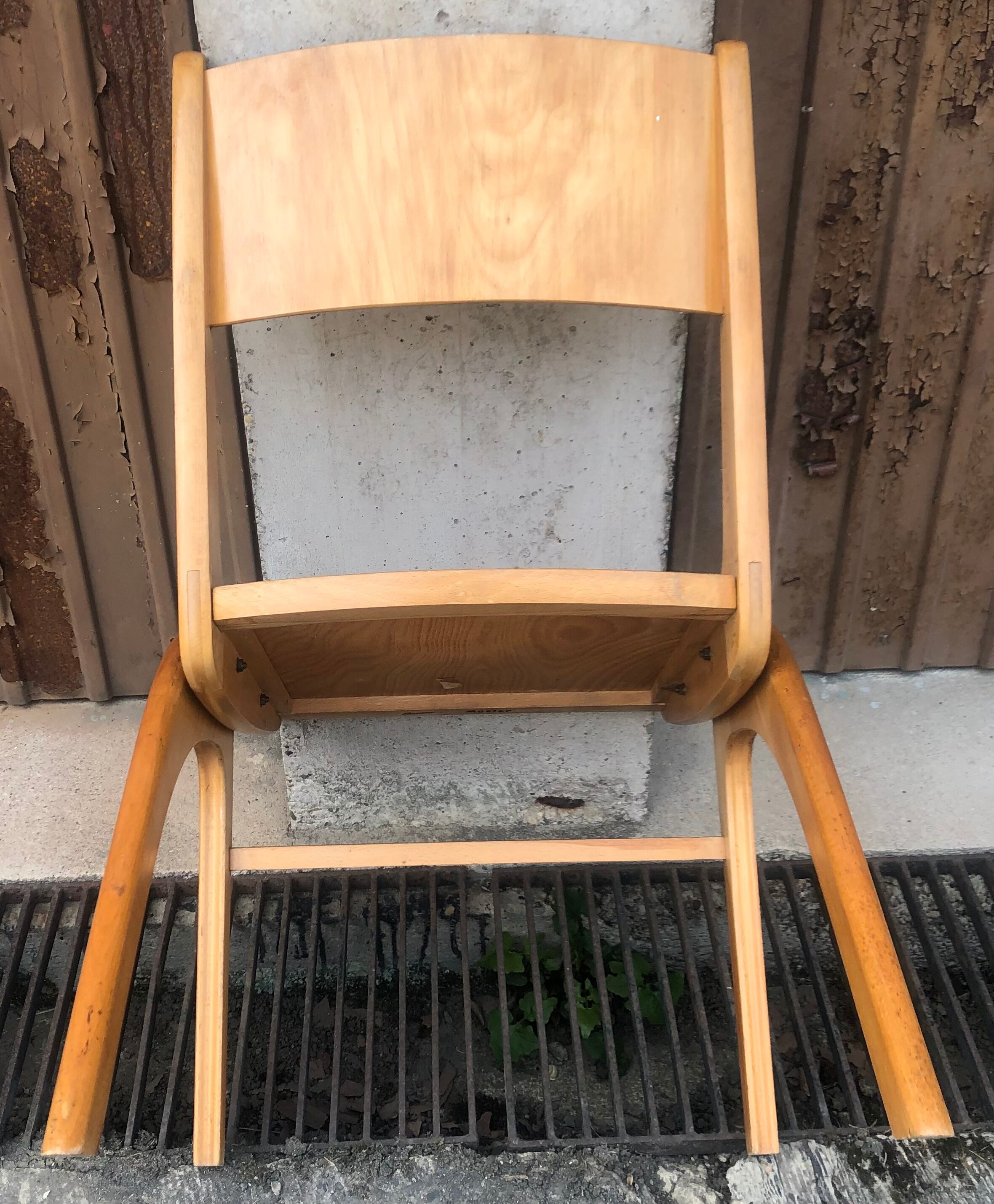 Vintage blond wood chairs 60s
