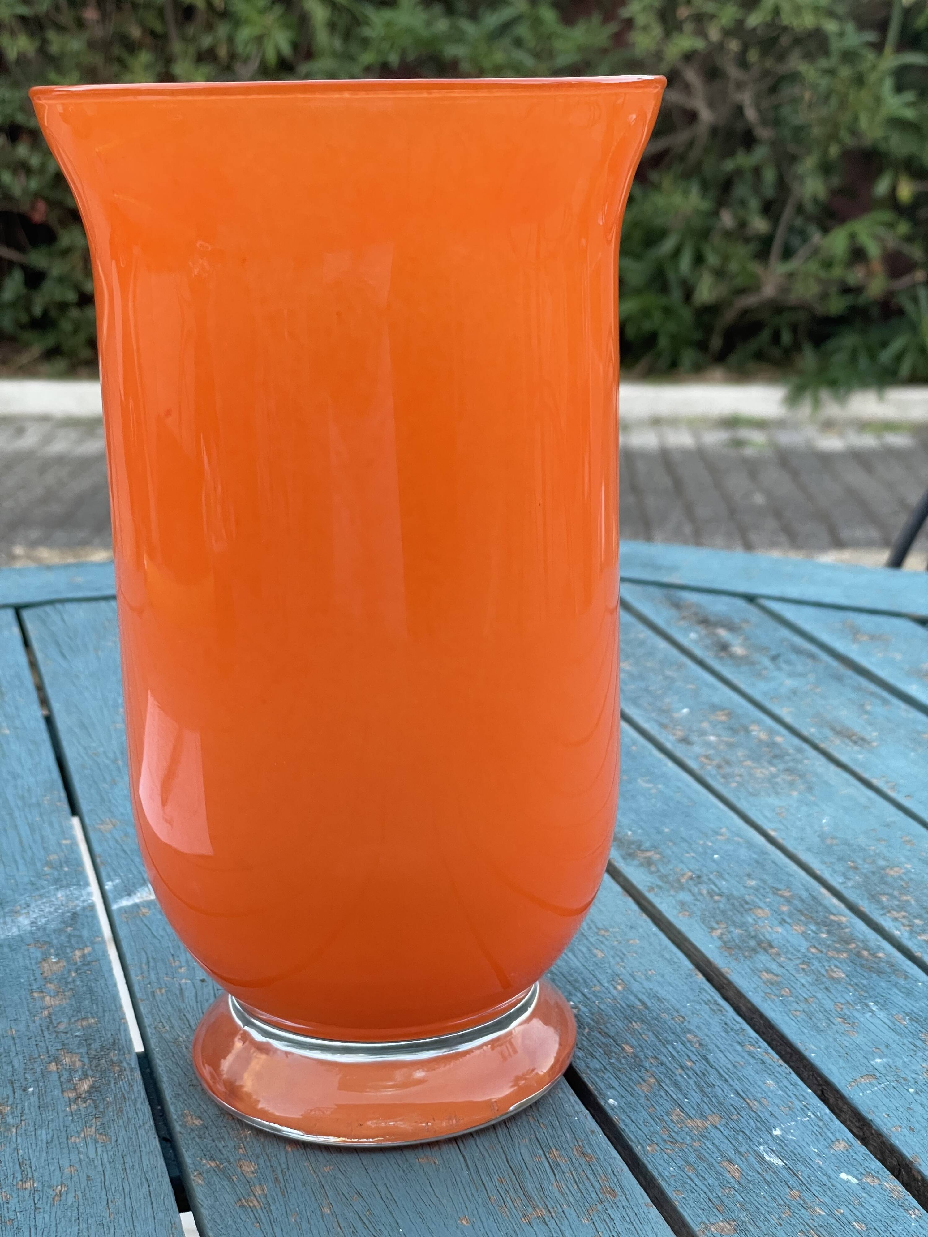 Orange glass vase