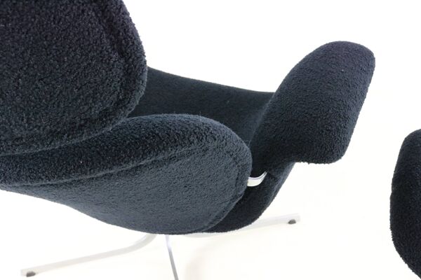 Fauteuil lounge Tulipe avec ottoman édition Artifort