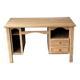 Renovated vintage desk in raw solid wood 128cm