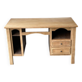 Renovated vintage desk in raw solid wood 128cm