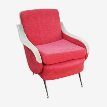 Vintage armchair red fabric
