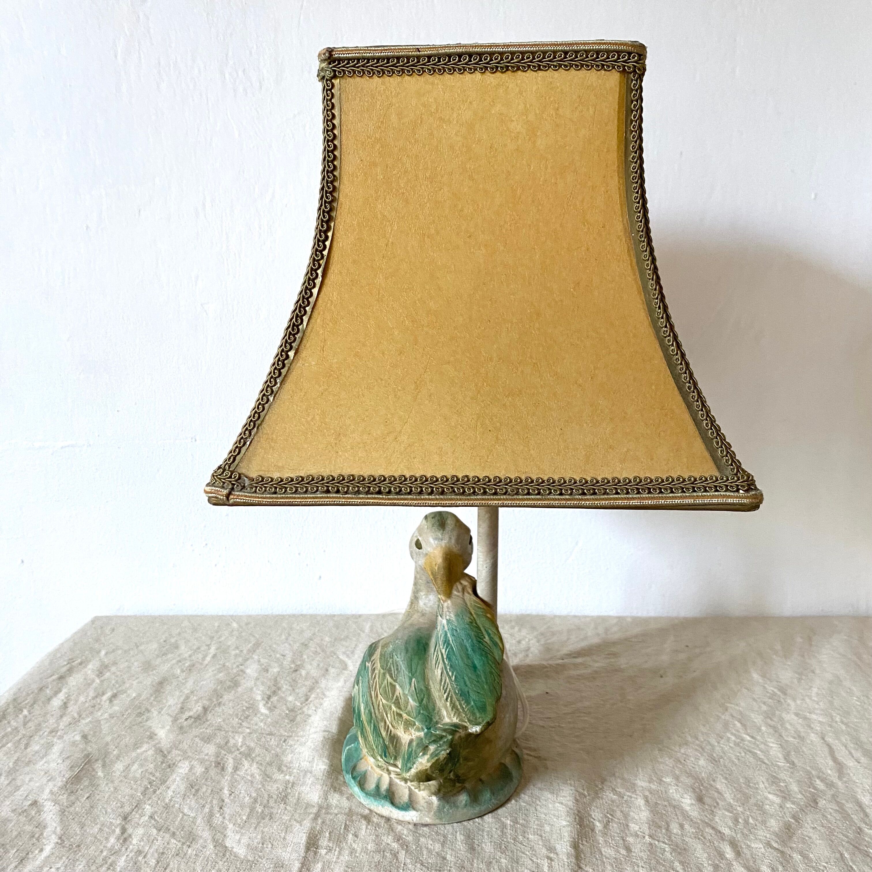 Vintage ceramic duck lamp