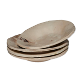 SET OF 4 GLAZED CERAMIC SOUP PLATES