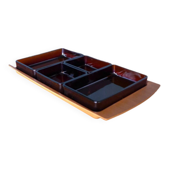 Vintage Vereco compartment tray, aperitif or hors d'oeuvre tray, presentation tray