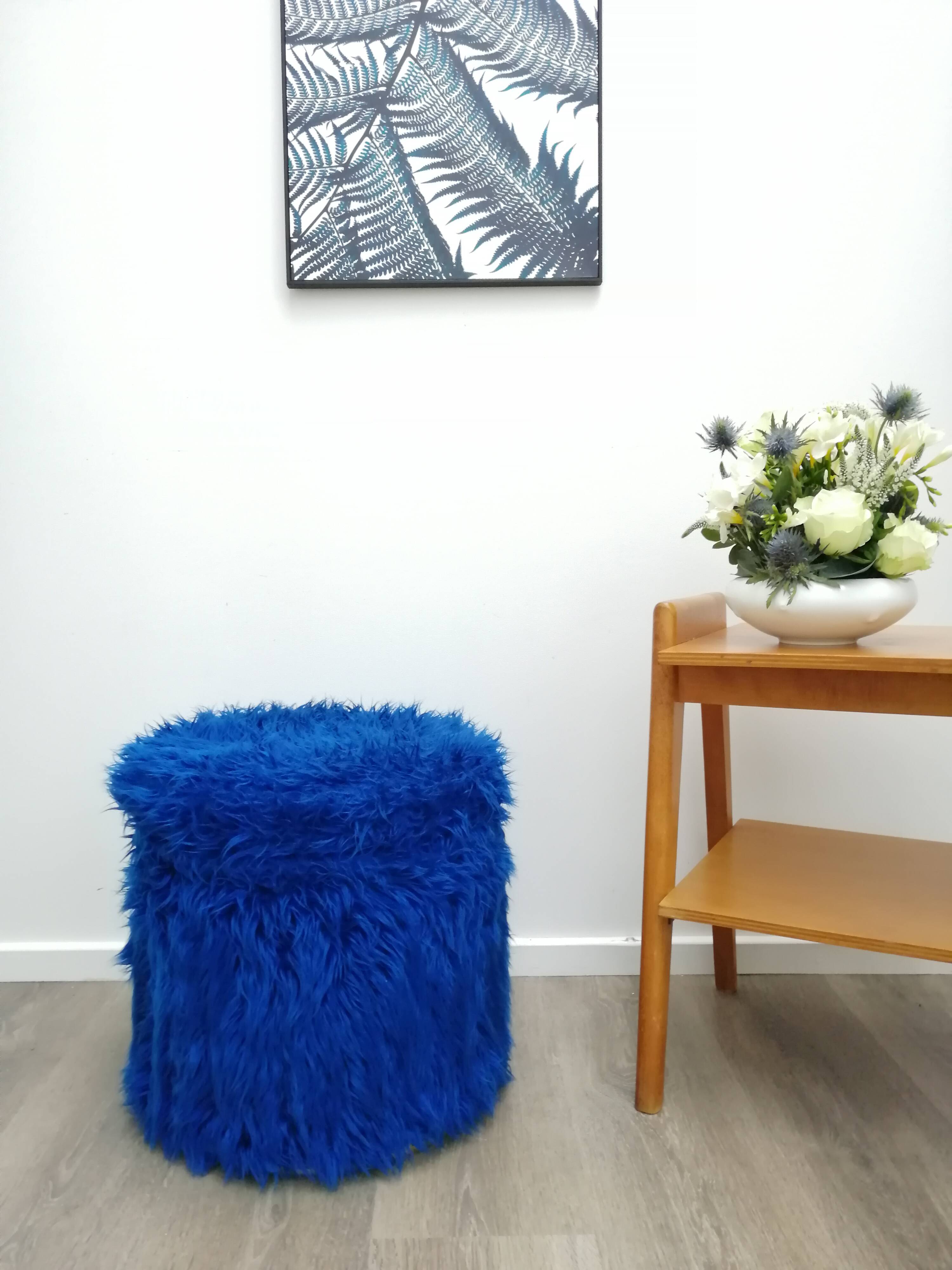 Electric blue chest pouf