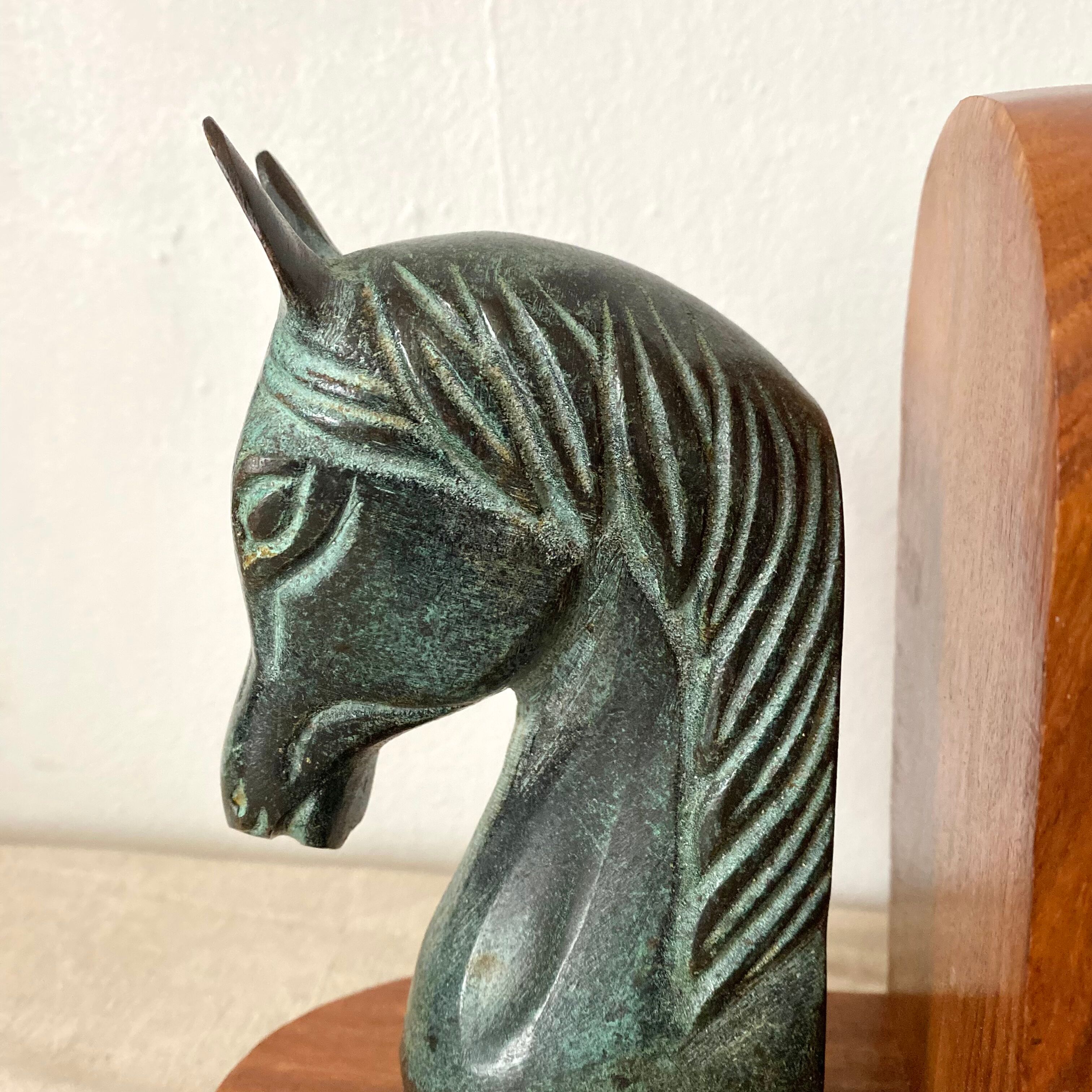 Paire de serre livres tête de cheval