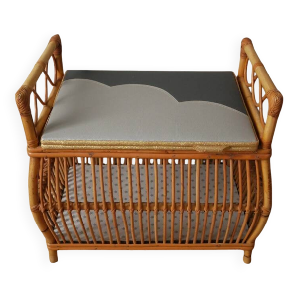 Coffre à jouets scandinave en rotin