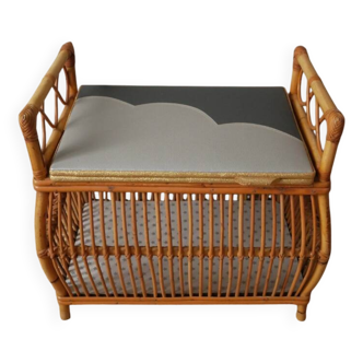 Coffre à jouets scandinave en rotin