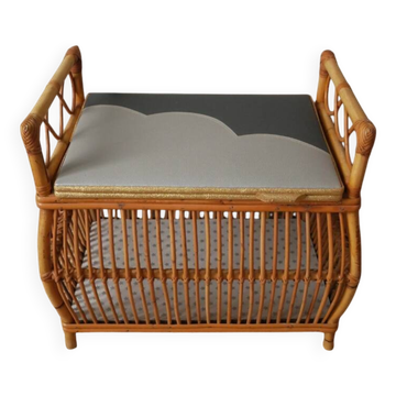 Rattan toy box, Scandinavian decoration, handmade