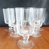 New crystal glasses with twisted feet