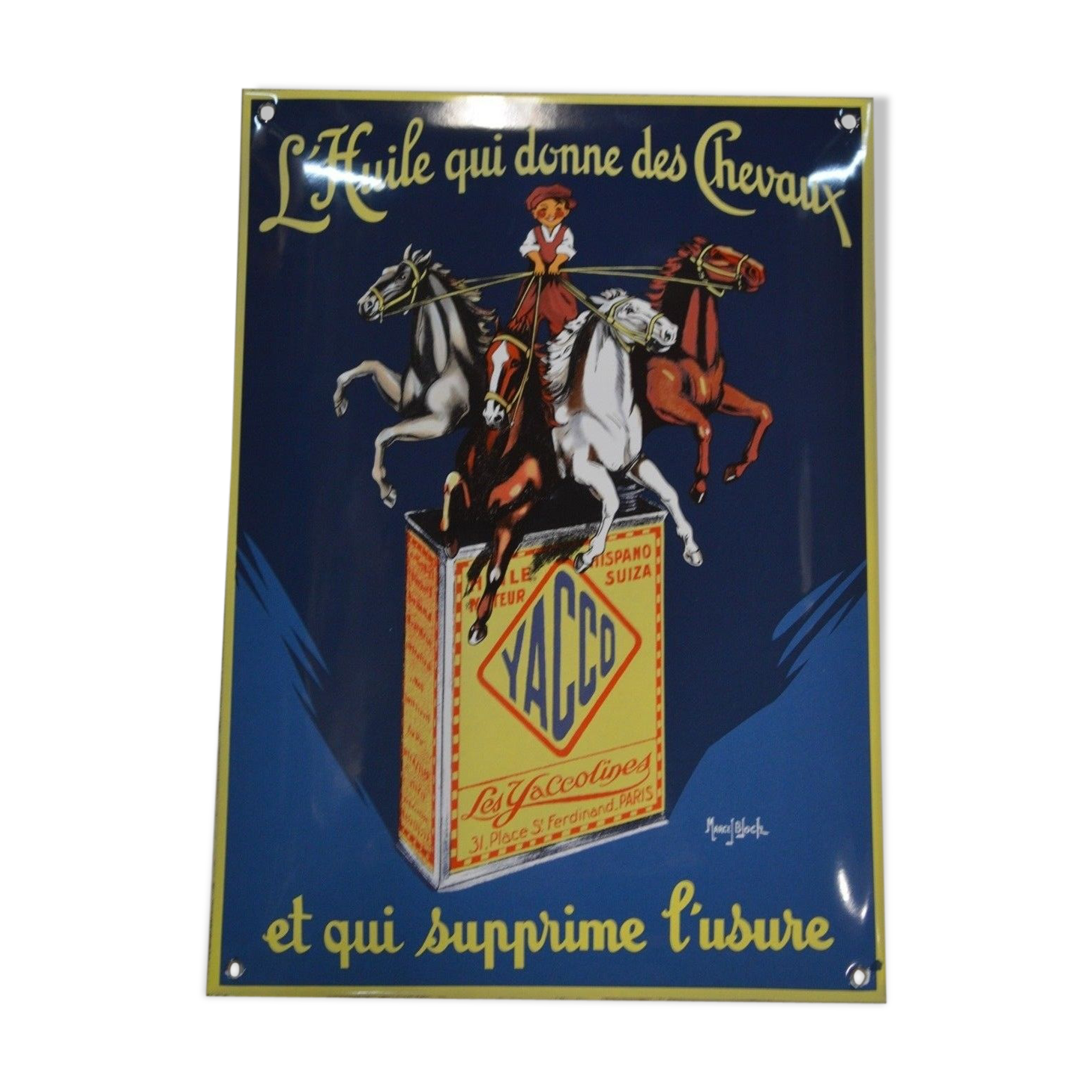 Plaque émaillée huile yacco