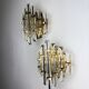 Pair of Venini sconces, Triedi cut glass, Italy, circa 1970s