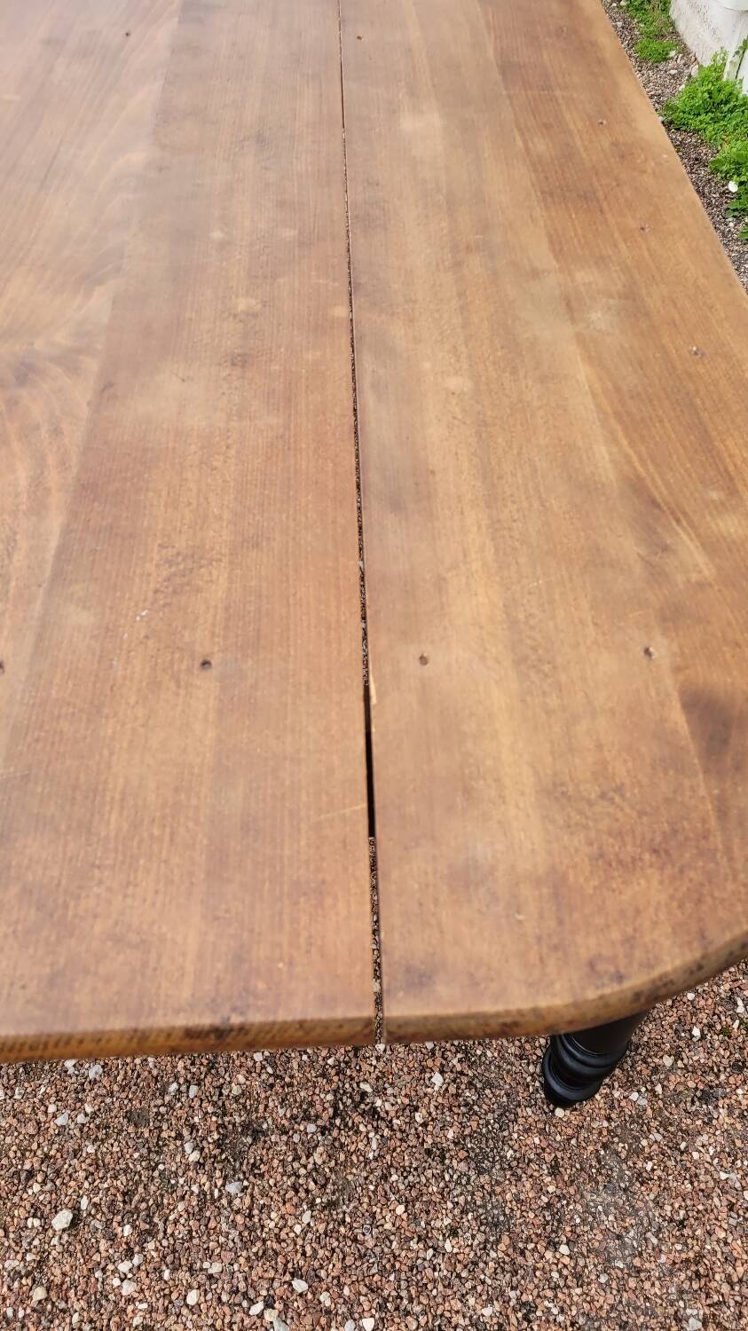 Louis Philippe style oval patinated bistro farm table - 1m90
