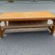 Scandinavian pine bench with canvas storage, 1970s