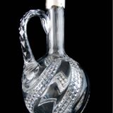 Baccarat - cut crystal ewer carafe mounted in solid silver