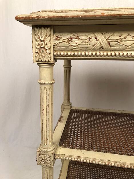 Louis XVI style server, cream lacquered wood, circa 1900
