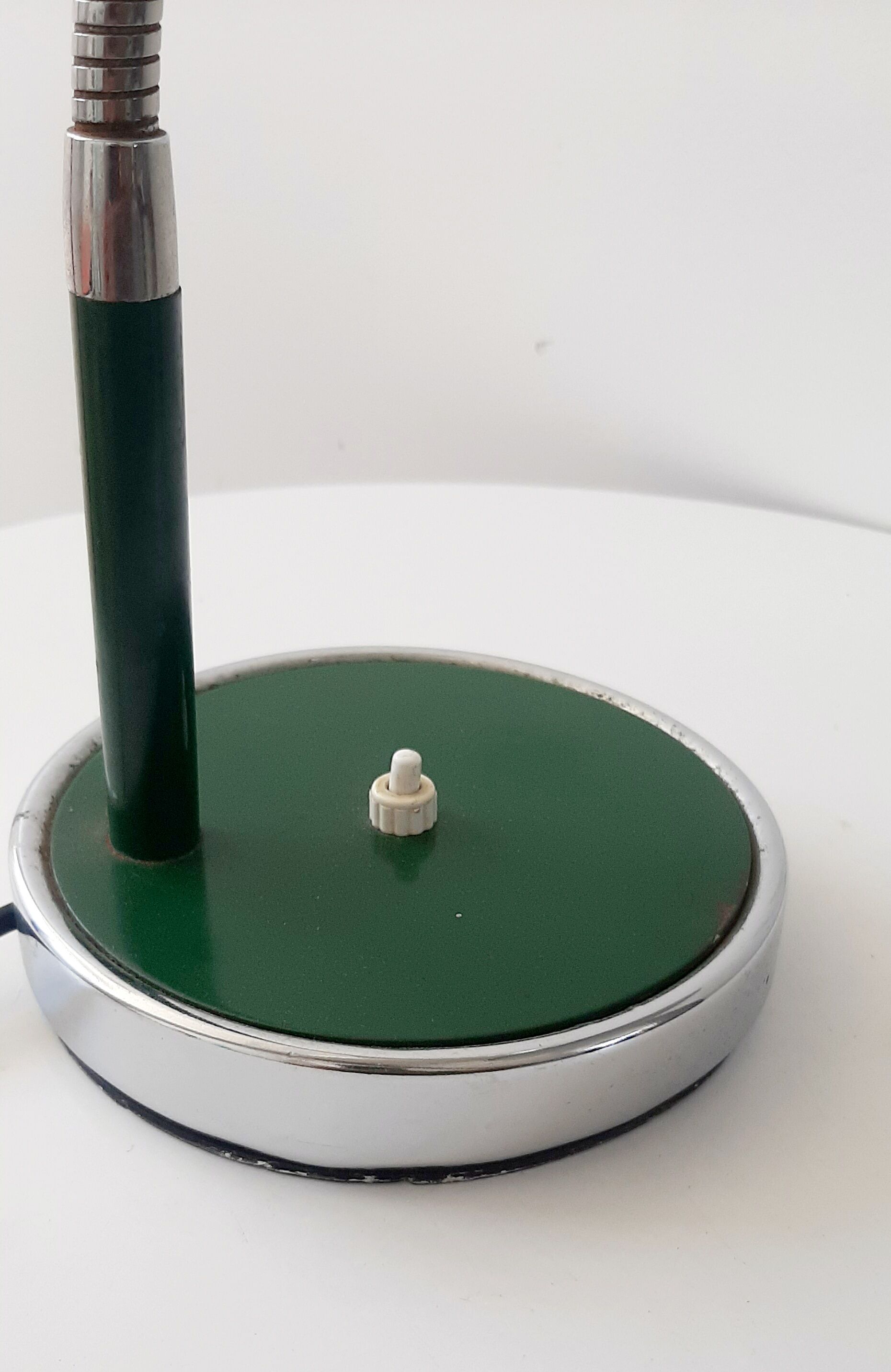 Vintage green and chrome desk lamp