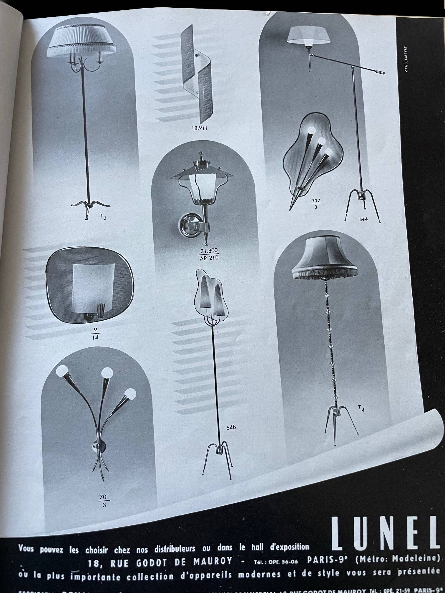 Vintage 1950s Lunel floor lamp