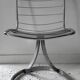 Set of 4 vintage chairs, chromed metal, France 1970