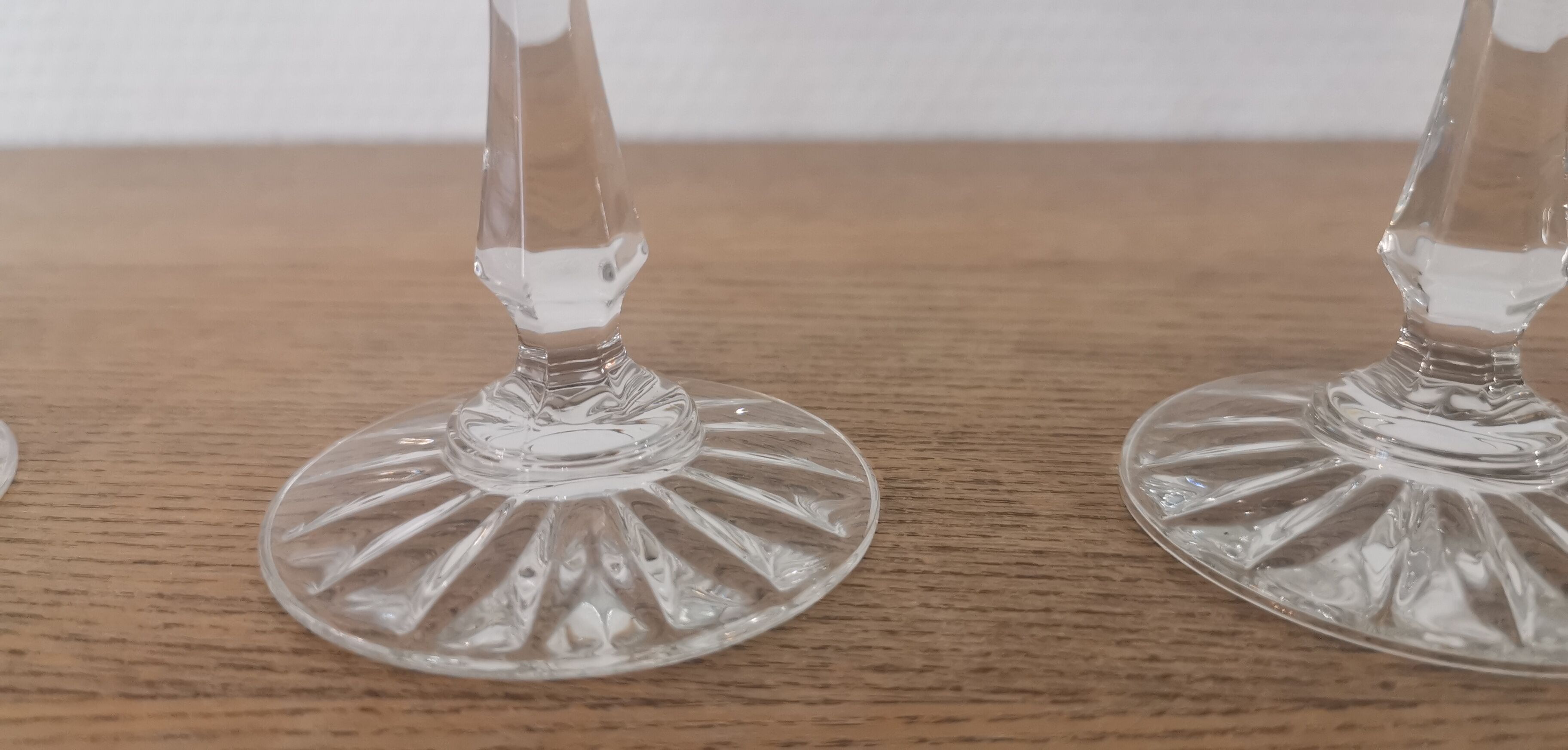 Cut crystal champagne glasses