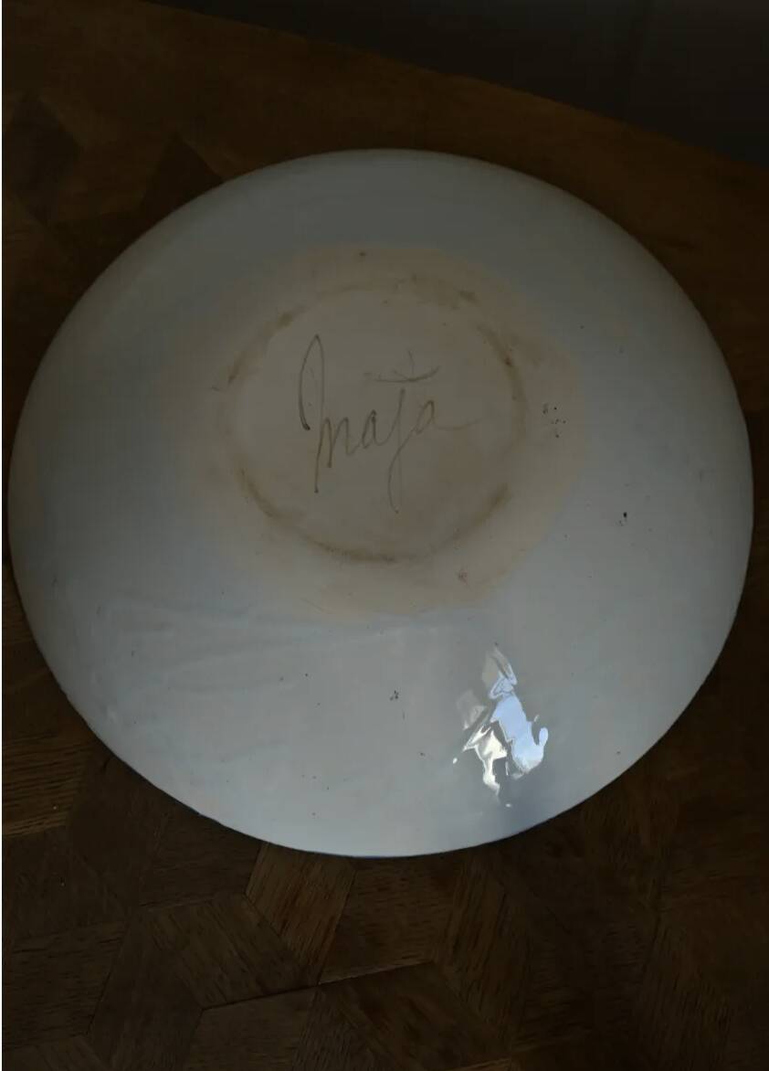 Ceramic plate signed Maja
