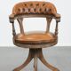 Chaise de bureau chesterfield en cuir de vache classique et intemporelle de style anglais