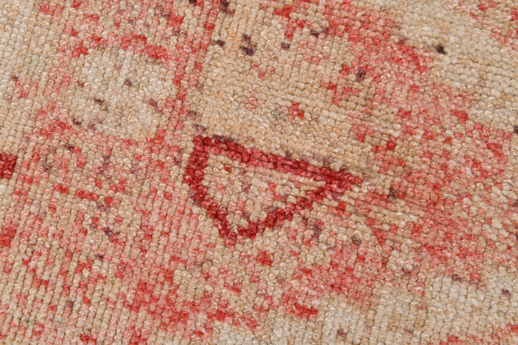 Geometric handmade oushak rug 226x121cm