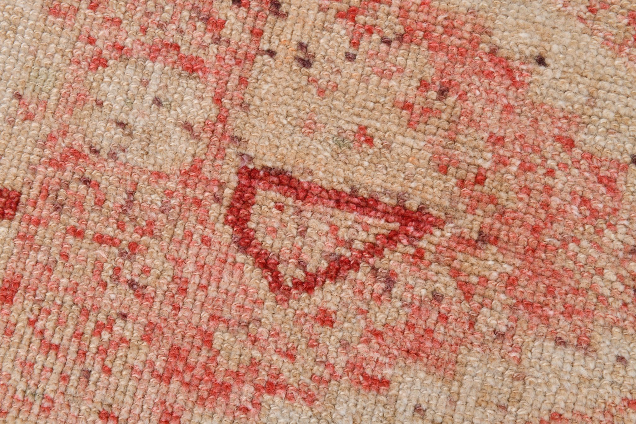 Geometric handmade oushak rug 226x121cm