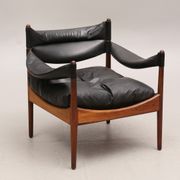 Rosewood and Leather Armchair by Kristian Vedel, Denmark, 1960s