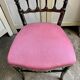 Napoleon III chair in black and gold wood and pink cotton