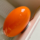 UFO lamp vintage with orange glass globe