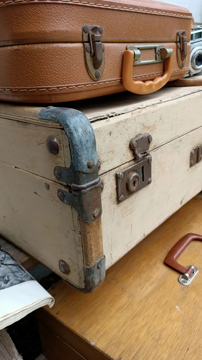 Old wooden suitcase