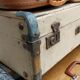 Old wooden suitcase
