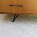 Teak chest of drawers and metal compass feet