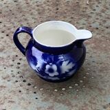 Milk jug with blue and gold peony pattern, made in England,