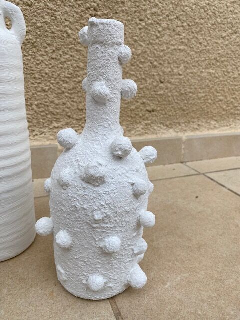 Lot de 3 vases vintage blanchis