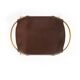 Contemporary kitchen stool in aged brass and dark brown leather.