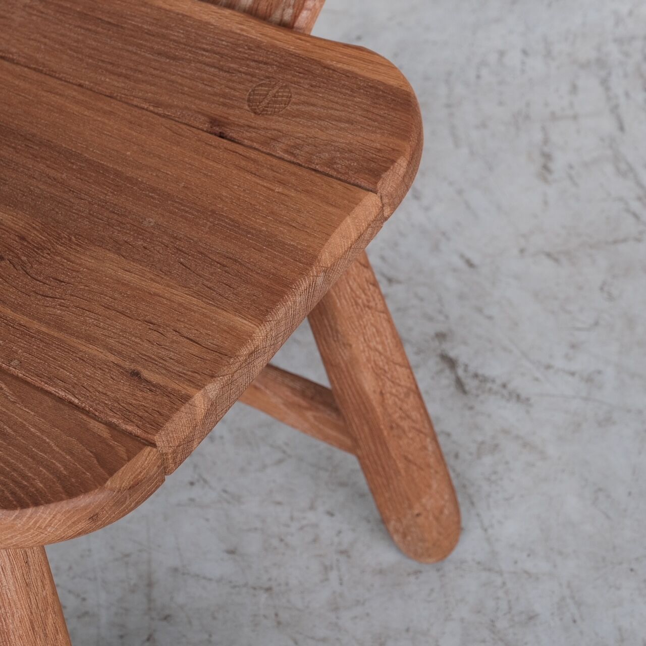 Belgium Oak Brutalist Mid-Century Chair by De Puydt