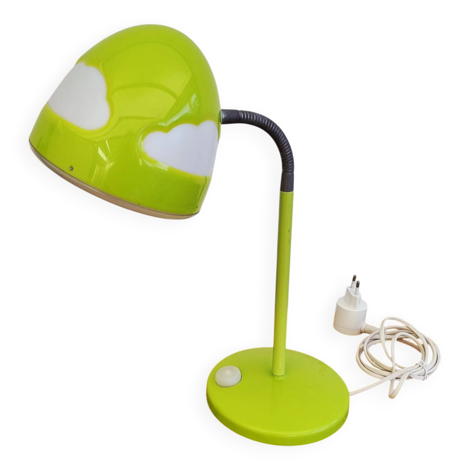 IKEA SKOJIG green desk lamp with vintage cloud pattern
