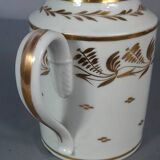 Antique coffee service: jug + 2 cups, old Paris porcelain, 19th century C657